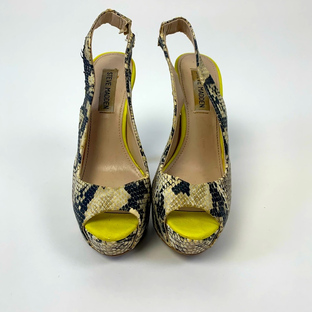 Steve Madden Snake Skin Slingback Platform